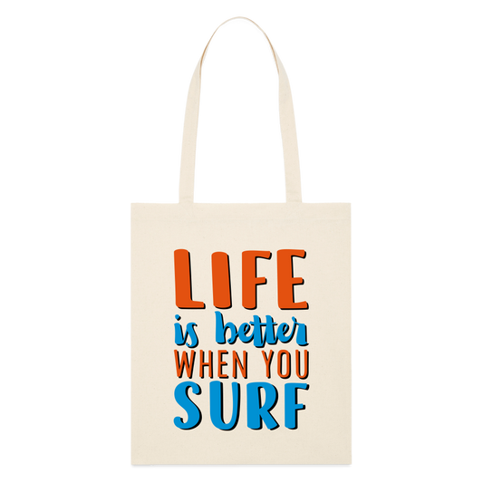 Tote bag bio Stanley/Stella life surf - blanc cassé