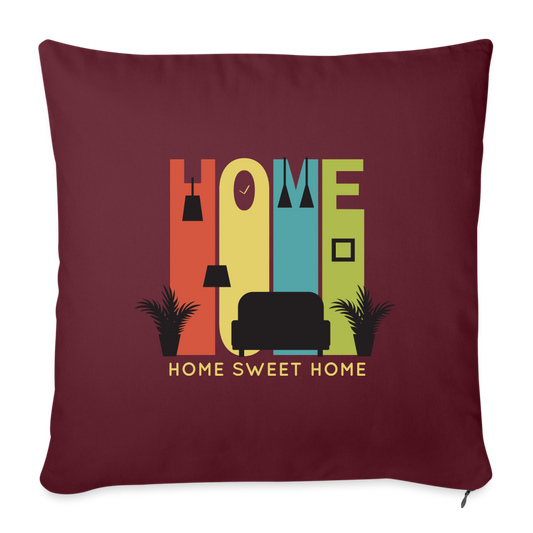 Coussin et housse home sweet home - bordeaux