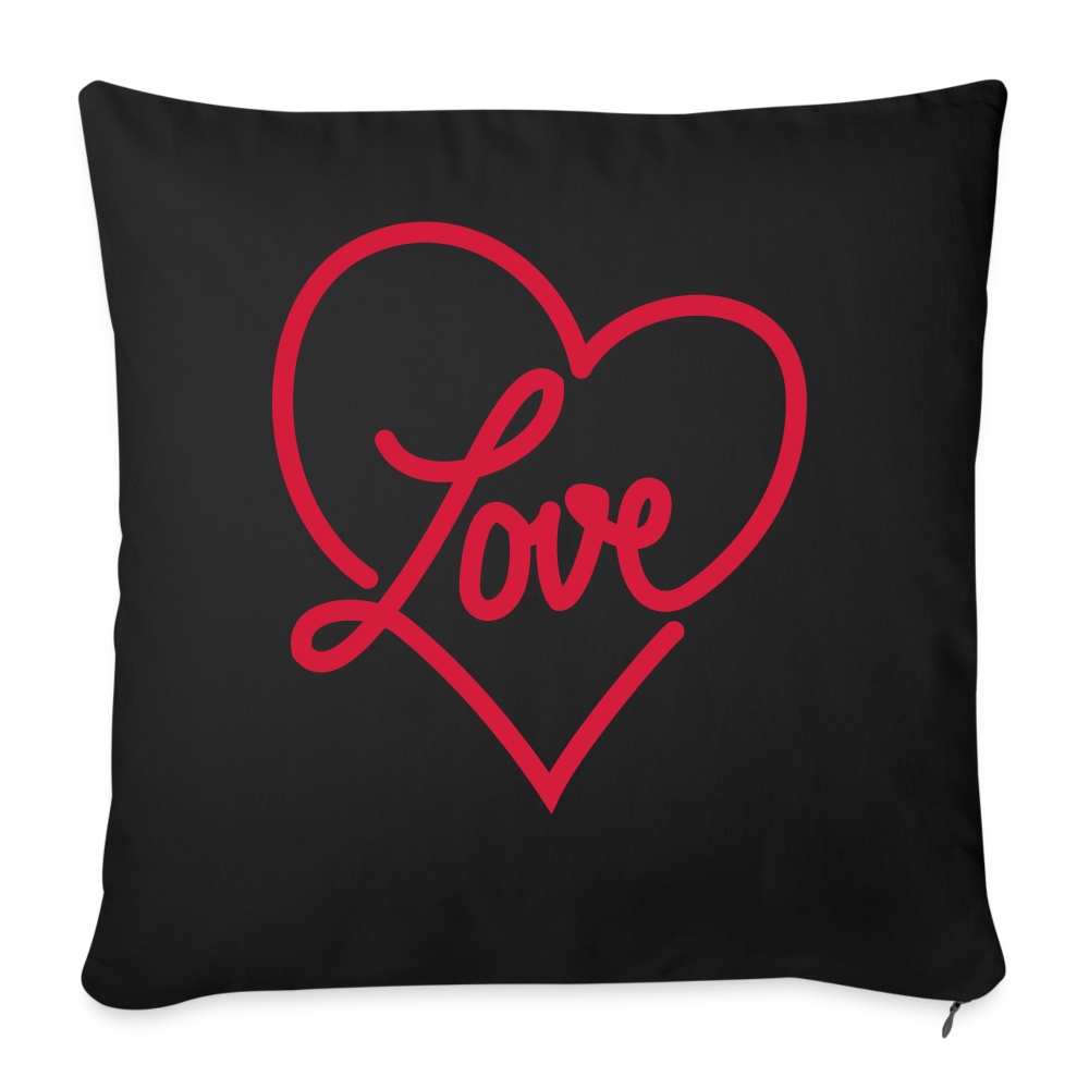 Coussin et housse Love coeur - noir