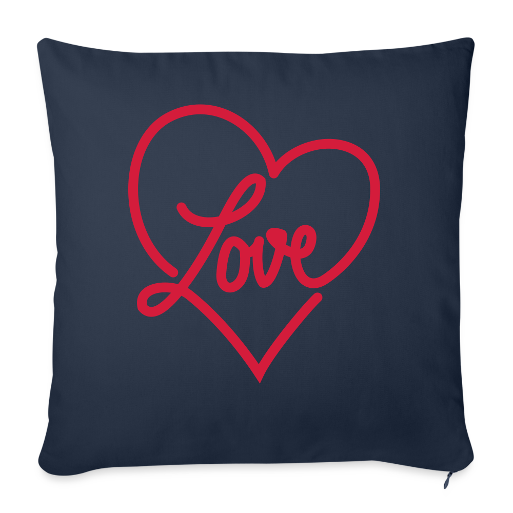 Coussin et housse Love coeur - bleu marine