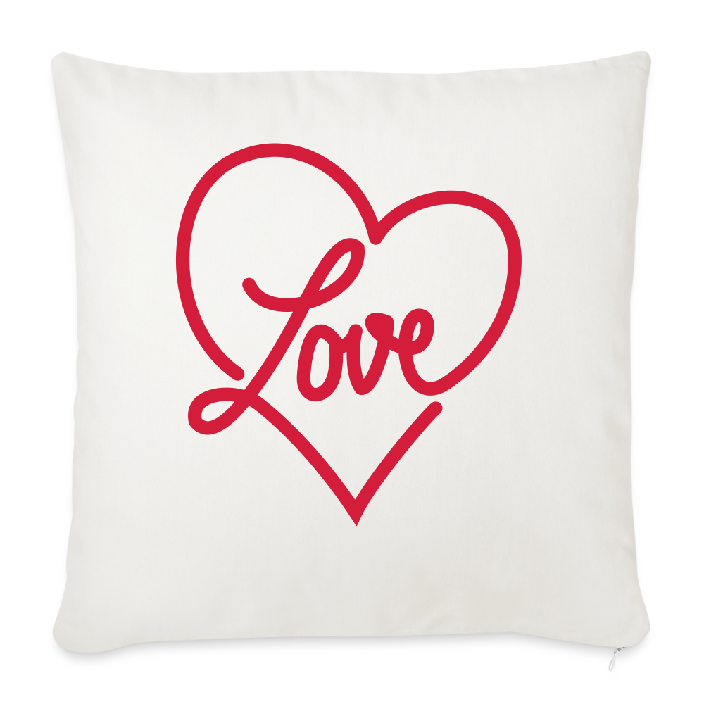 Coussin et housse Love coeur - blanc nature