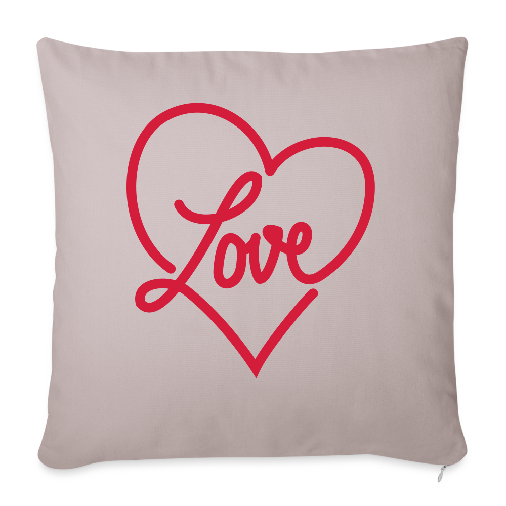 Coussin et housse Love coeur - taupe clair