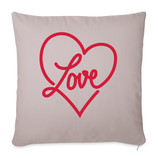 Coussin et housse Love coeur - taupe clair