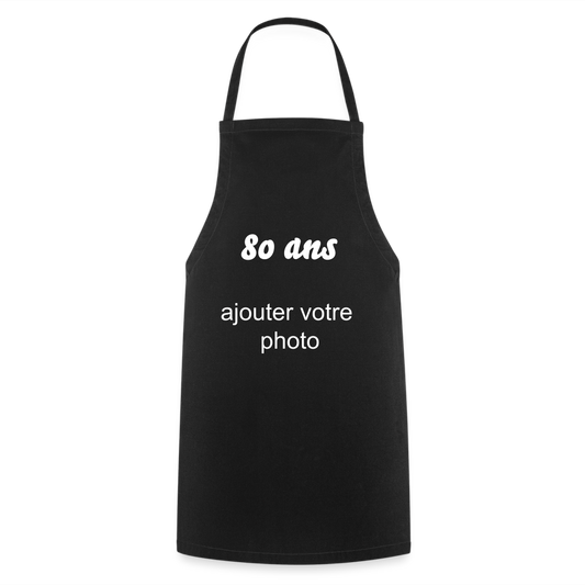 Tablier de cuisine pour anniversaire avec photo - noir